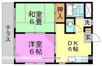 シルクハイム[2DK/35.37m2]の間取図