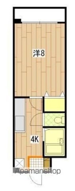 広島県広島市西区三篠北町[1K/25.51m2]の間取図