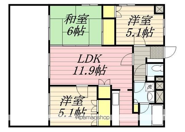 【福岡市南区野間のマンションの間取り】