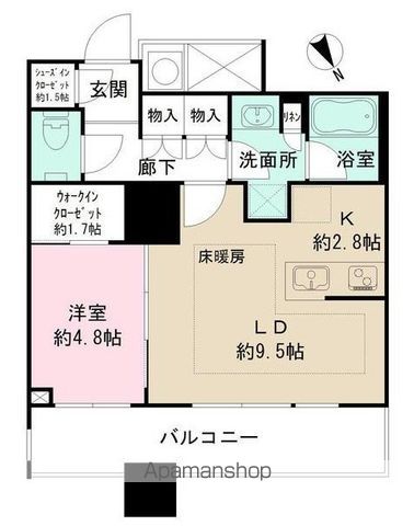 ザ・パークハウス西新宿タワー60の間取り写真