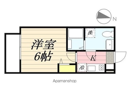 ベルメント平賀[1K/20.28m2]の間取図