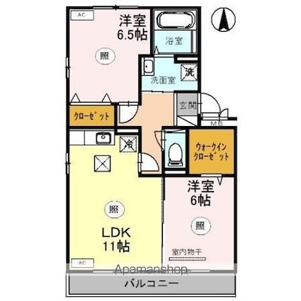 メゾン定正　Ａ[2LDK/58.07m2]の間取図