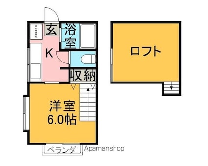 クラシカル赤塚[1K/22.11m2]の間取図