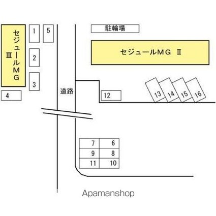 セジュールＭＧ　Ⅲ[2DK/48.86m2]の配置図