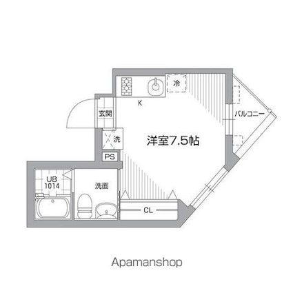 東京都世田谷区南烏山５丁目[1R/19.31m2]の間取図