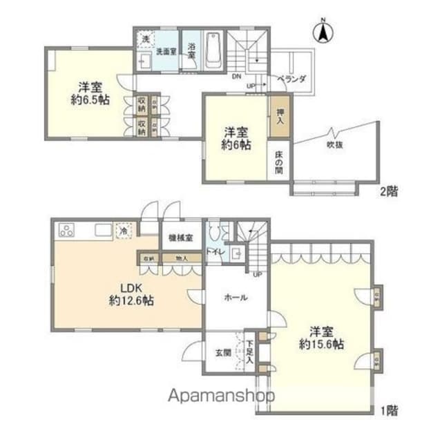 富士見台２丁目貸家[3LDK/125.86m2]の間取図