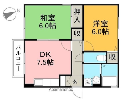 ＴＣツイン[2DK/47.19m2]の間取図