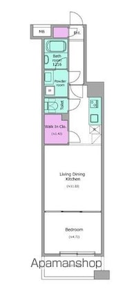 レジディア上野池之端[1LDK/37.66m2]の間取図