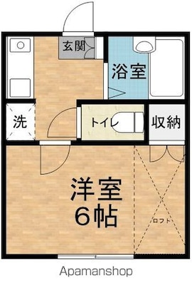 長野県松本市井川城２丁目[1K/18.52m2]の間取図