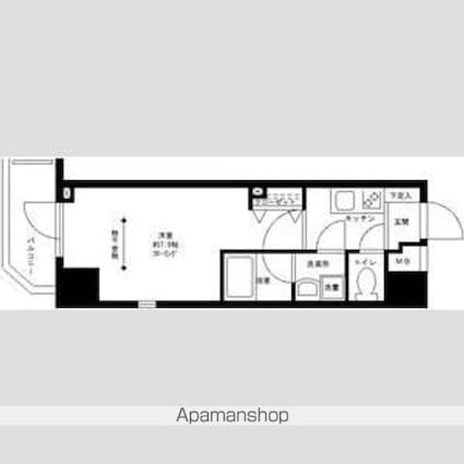 プライムアーバン白山[1K/23.8m2]の間取図