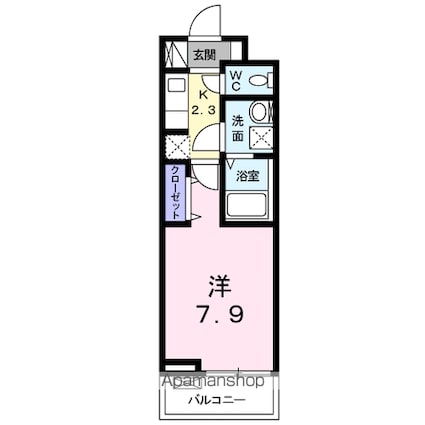 茨城県水戸市大工町３丁目[1K/26.15m2]の間取図