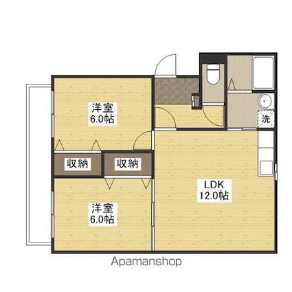 Ｋ’ｓマンション[2LDK/52.69m2]の間取図