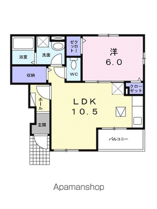 エタン・リジエールⅡ　Ａ[1LDK/43.07m2]の間取図