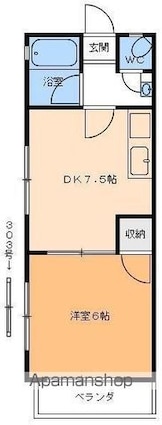 クライム・ユー[1DK/24.75m2]の間取図