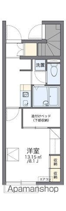 レオパレスレイズ[1K/23.61m2]の間取図