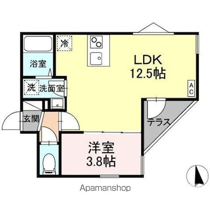 メゾン・ド・リアン[1LDK/34.57m2]の間取図