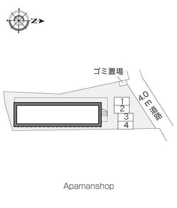 レオパレスルミエール[1K/19.87m2]の配置図
