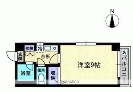 メルベーユアルテナ[1K/24.24m2]の間取図