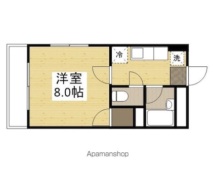 岡山県岡山市北区下伊福２丁目[1K/24m2]の間取図