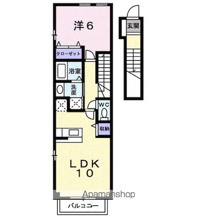 エヴァＤ[1LDK/44.9m2]の間取図