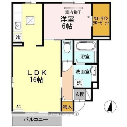 ウィット三津[1LDK/53.45m2]の間取図