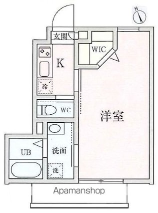 ロシェ東ヶ丘[1K/23.81m2]の間取図