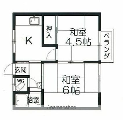 滋賀県野洲市小篠原[2K/29.81m2]の間取図