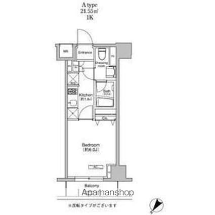 プラウドフラット荻窪Ⅱ[1K/21.55m2]の間取図