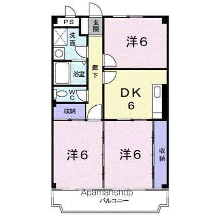 エクセルハイツ川口[3DK/55.84m2]の間取図
