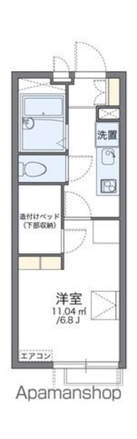 レオパレスグリーン[1K/19.87m2]の間取図