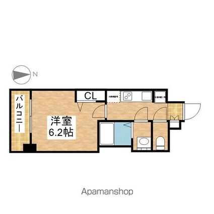プレサンス千種駅前レイズ[1K/22.23m2]の間取図