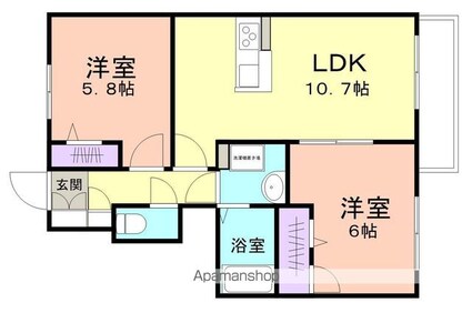 シャーメゾン金龍寺丁[2LDK/53.09m2]の間取図