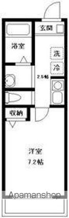 プリムヴェール[1K/21.46m2]の間取図