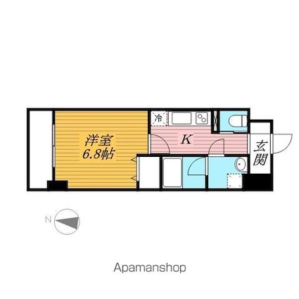 Ｌａ　Ｄｏｕｃｅｕｒ千葉中央[1K/25.95m2]の間取図