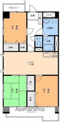スプリエ道後Ⅱ[3LDK/68.04m2]の間取図