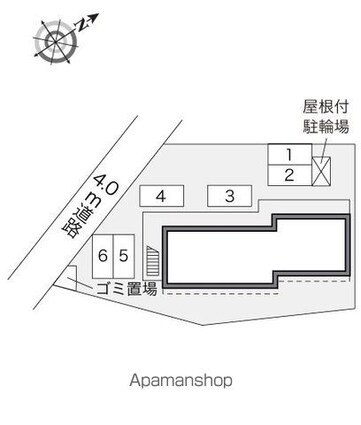 レオパレス紅梅[1K/20.28m2]の配置図