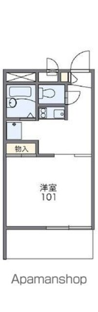 香川県高松市林町[1K/23.18m2]の間取図