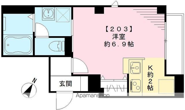 アンファミーユ 203号室 ｜ 東京都渋谷区本町４丁目50-12（賃貸マンション1R・2階・24.73㎡） その2