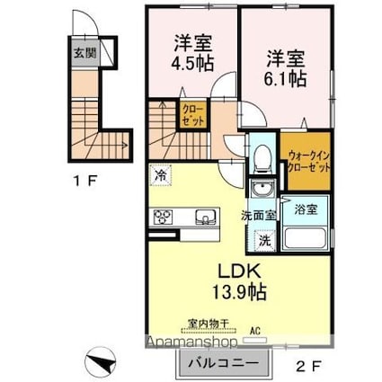 ロセート[2LDK/59.87m2]の間取図