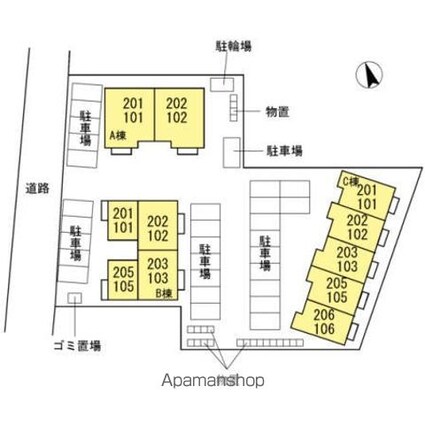 アゼリア吹上　Ｂ[1LDK/34.76m2]の配置図