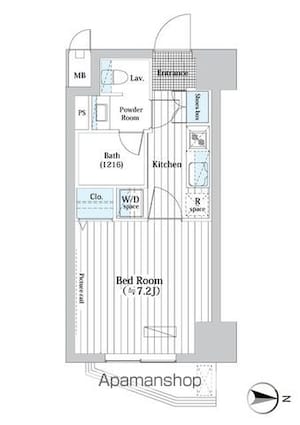 Ｌ・ＢＡＳＥ押上Ｎｏｒｔｈ[1K/25.01m2]の間取図