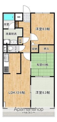 ソルツ万石浦[3LDK/66.96m2]の間取図