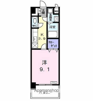 ライラック[1K/31.08m2]の間取図