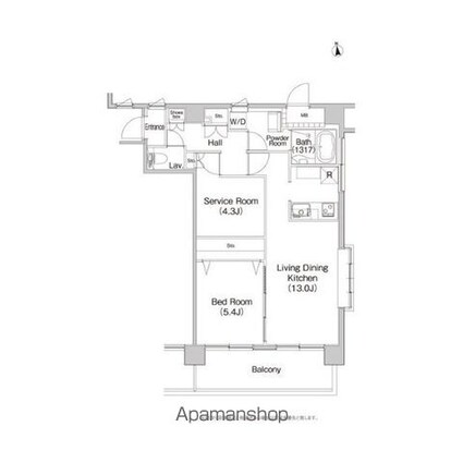 コンフォリア赤羽岩淵[1SLDK/55.36m2]の間取図