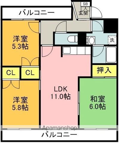 エスペランス池浦B棟の間取り写真