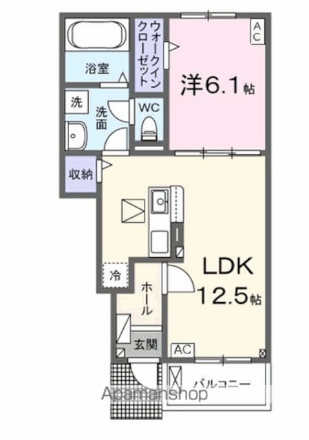 カーサ　セレーナ　Ⅱ[1LDK/44.7m2]の間取図