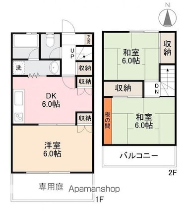 サンビバハイツＡ棟[3DK/63m2]の間取図
