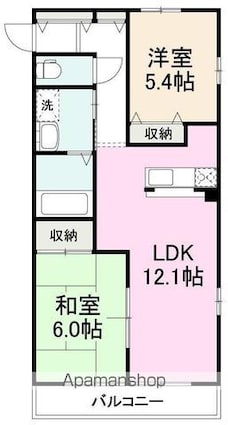 香川県高松市上天神町[2LDK/54.65m2]の間取図