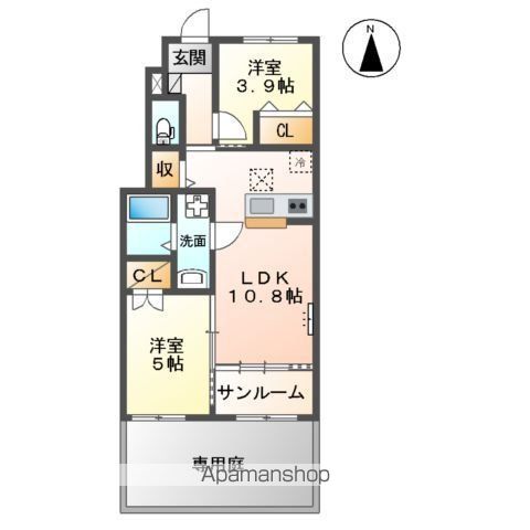 富山市黒崎アパートの間取り写真