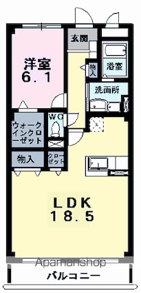 スプリングロードＡｋａｓａｋａ[1LDK/59.58m2]の間取図
